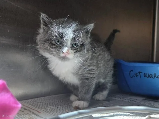 A baby small-sized male Domestic Short Hair cat named A for adoption in Martinez, CA