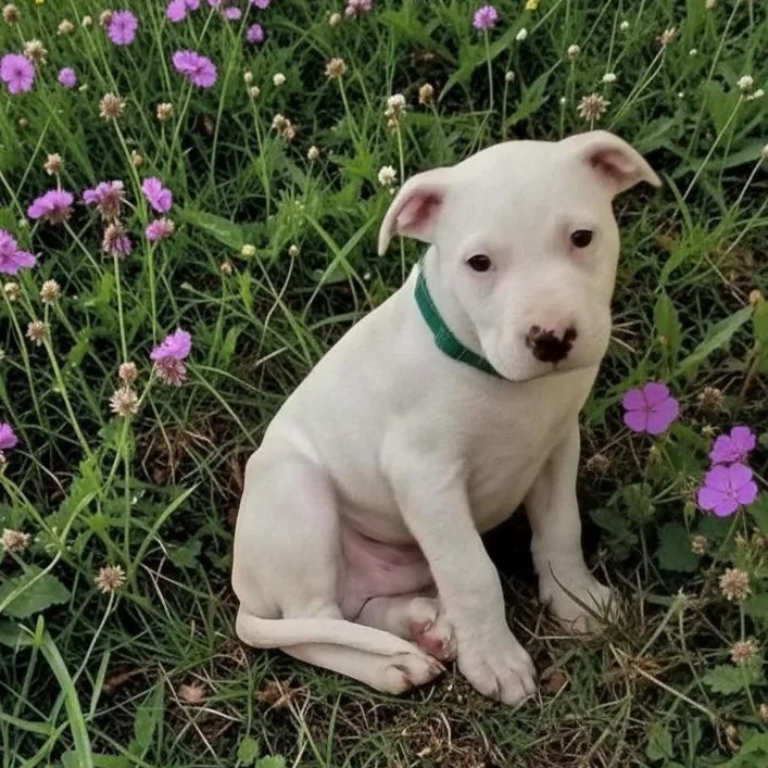 A baby medium-sized male White / Cream Terrier dog named Peter for adoption in Elyria, OH