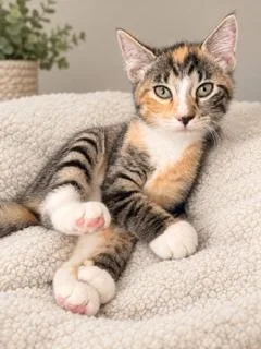 A baby medium-sized female Domestic Short Hair cat named Sundae for adoption in Nashville, TN