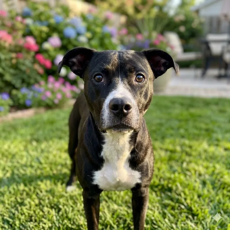 An adult medium-sized female American Staffordshire Terrier dog named Lisa Dede for adoption in Houston, TX