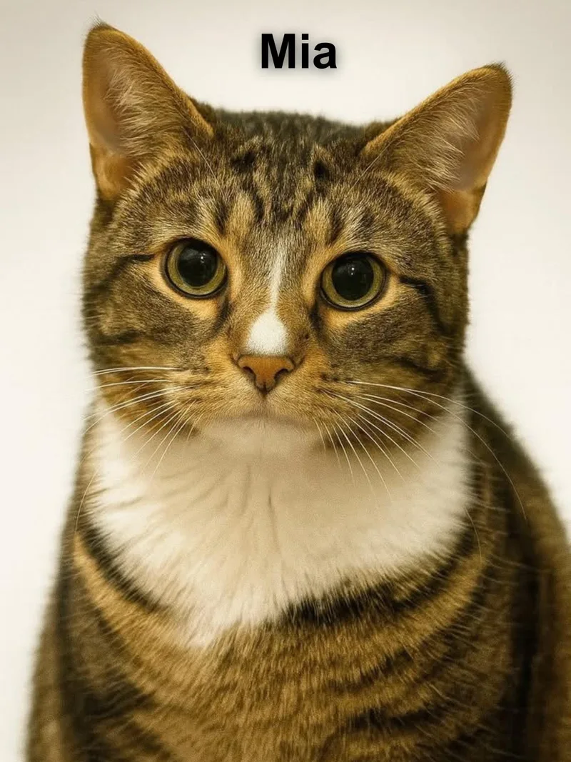 An adult medium-sized female Tabby (Brown / Chocolate) Domestic Short Hair cat named Mia for adoption in Cincinnati, OH