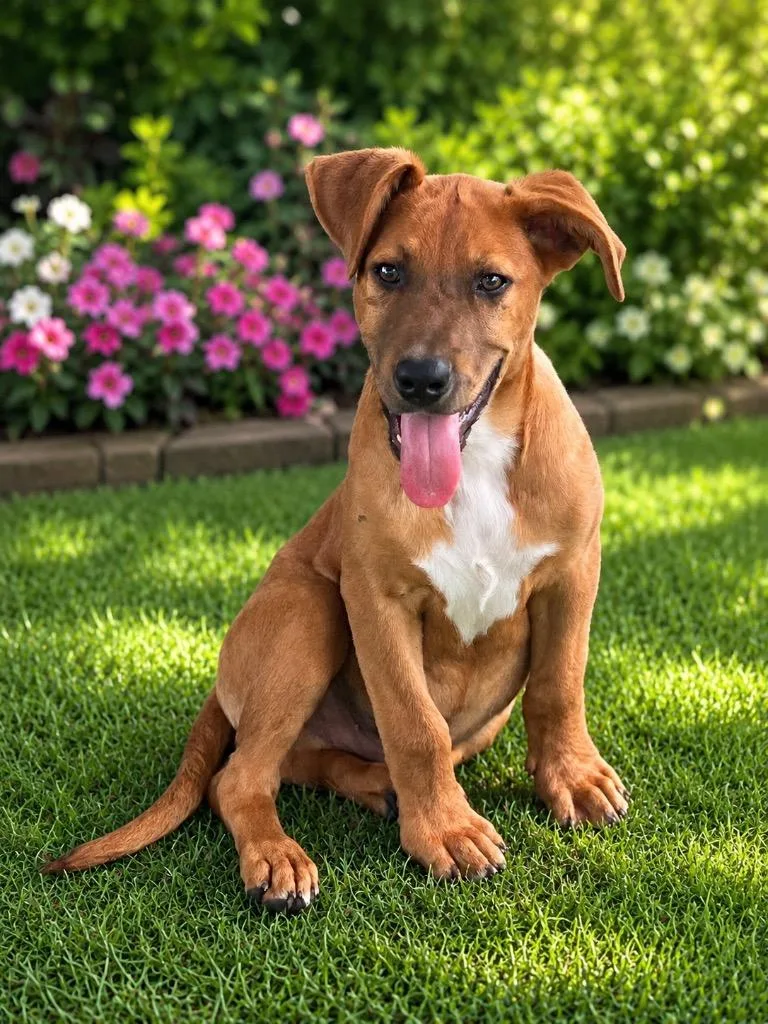 A baby medium-sized male Mountain Cur dog named Snoopy for adoption in Pittsfield, IL
