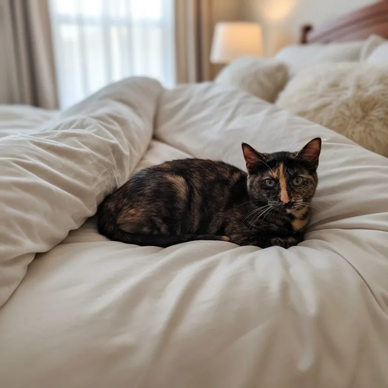 A baby medium-sized female Tortoiseshell Domestic Short Hair cat named Chelsey Indoor Only for adoption in Stockton, CA
