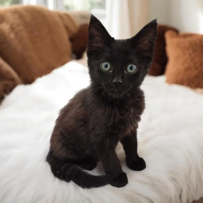 A baby small-sized male Domestic Long Hair cat named Alphonse for adoption in Dallas, TX