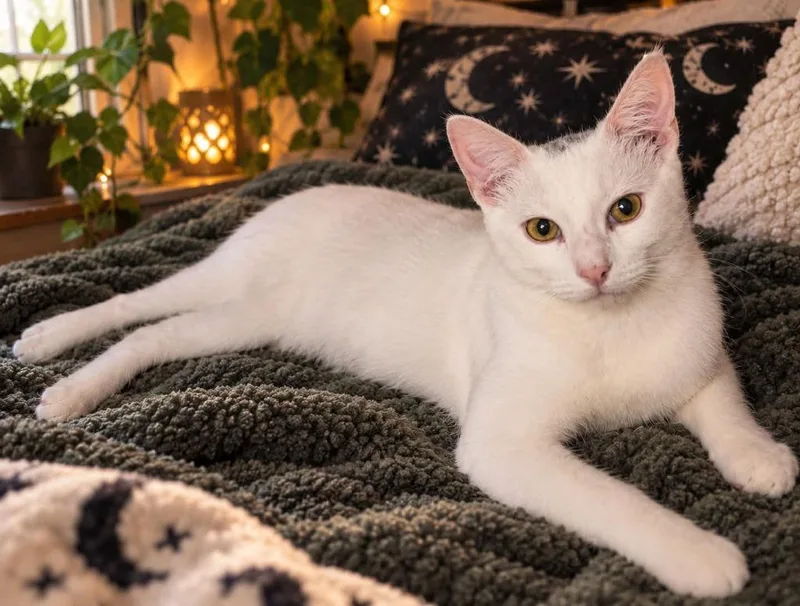 A baby medium-sized male Domestic Short Hair cat named Snoopy for adoption in Miami, OK