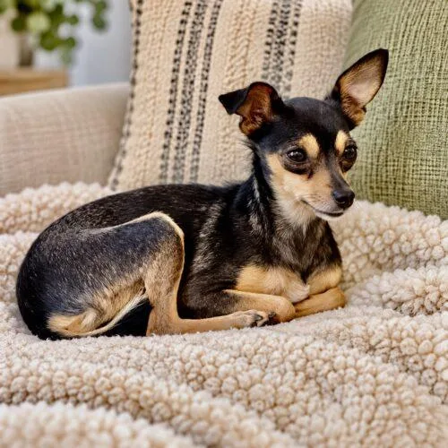 A young small-sized female Chihuahua dog named Ruby for adoption in Coachella, CA