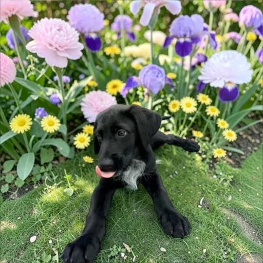A baby medium-sized male Labradoodle dog named Pancake for adoption in Fort Worth, TX