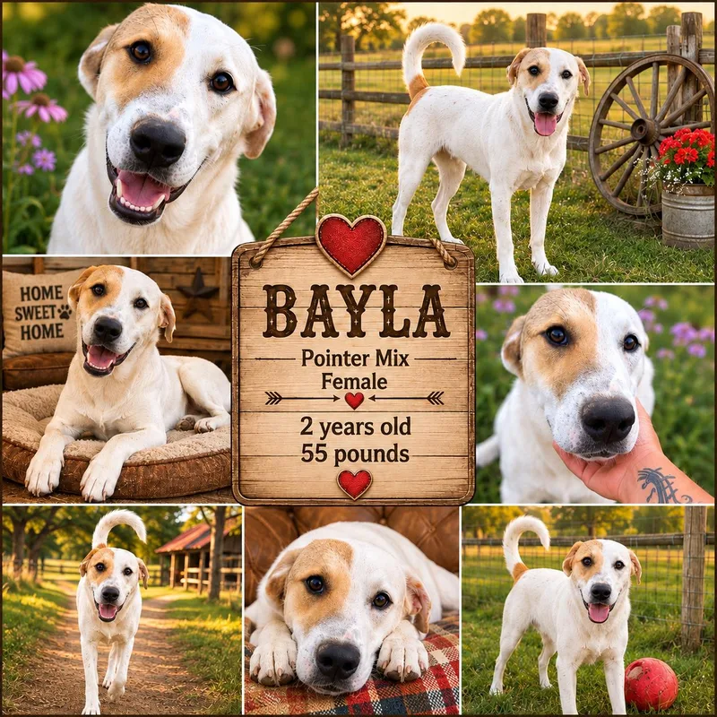 A young medium-sized female English Pointer dog named Bayla for adoption in Jackson, TN