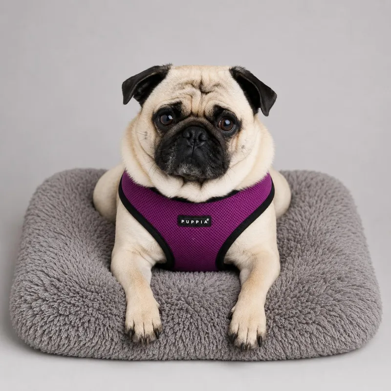 A young small-sized male Yellow / Tan / Blond / Fawn Pug dog named Clyde for adoption in Seattle, WA