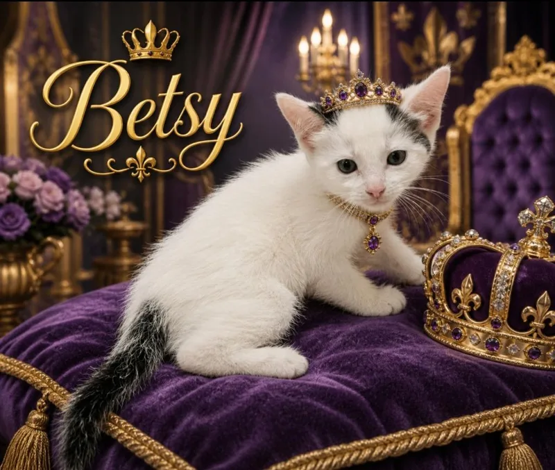A baby small-sized female Domestic Short Hair cat named Betsy for adoption in Washington Court House, OH
