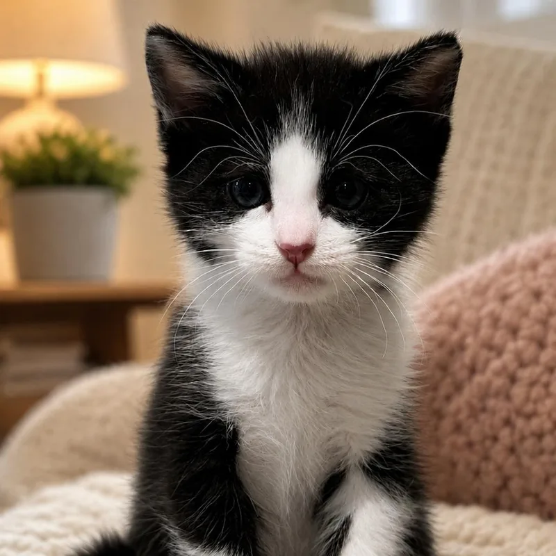 A baby small-sized male Black Domestic Short Hair cat named Jasper for adoption in Tustin, CA