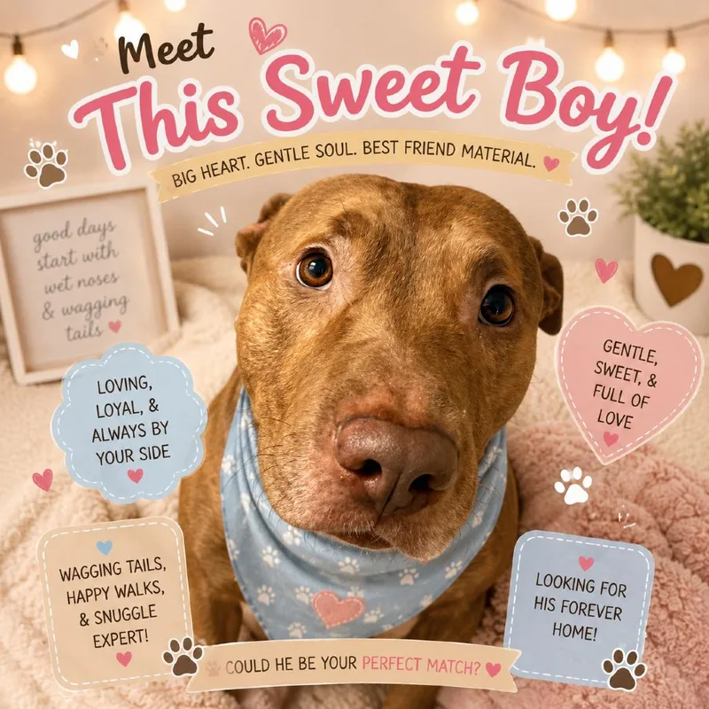 An adult medium-sized male Brown / Chocolate Pit Bull Terrier dog named Gravy for adoption in Waldorf, MD