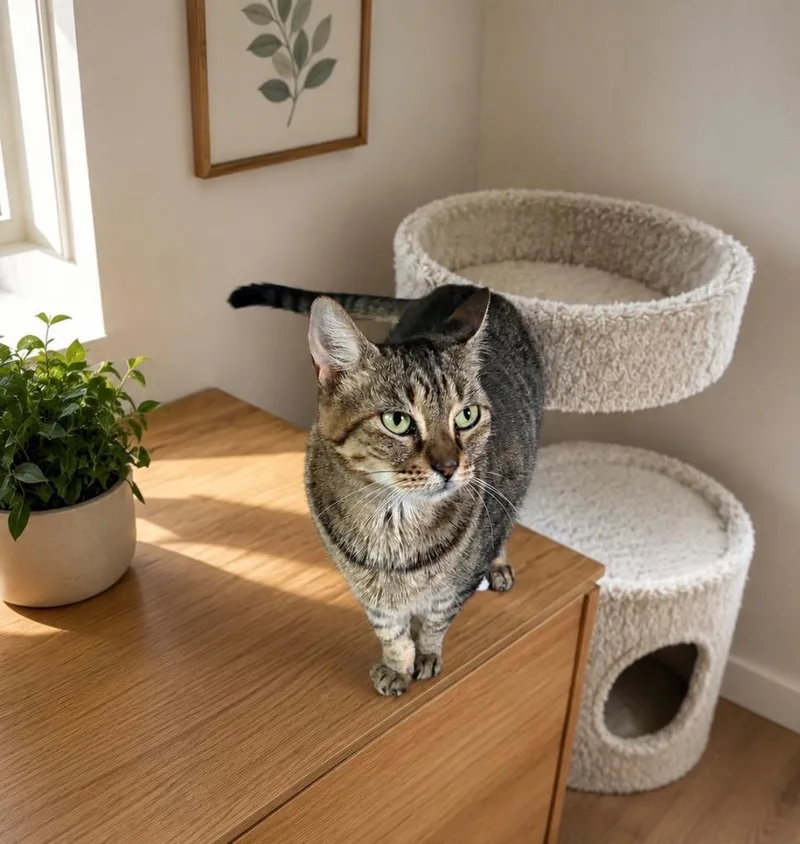 An adult medium-sized female Domestic Short Hair cat named Sapphire for adoption in Hoover , AL