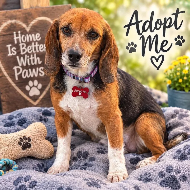 An adult small-sized female Beagle dog named Maple for adoption in Dutton, VA
