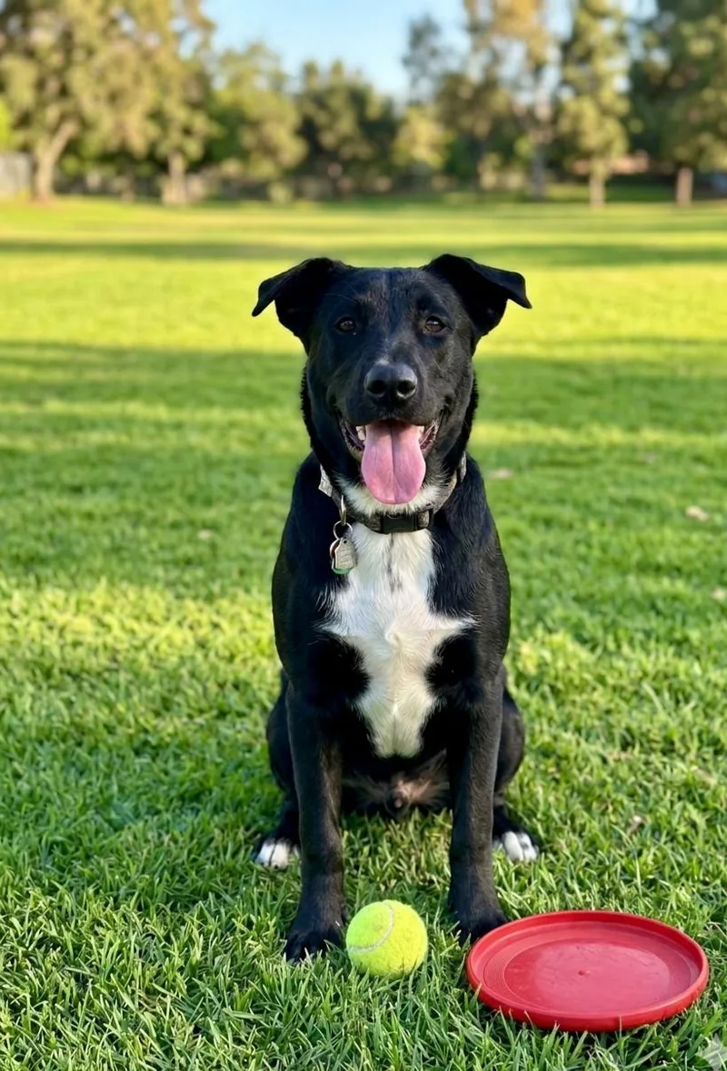 A young large-sized male Labrador Retriever dog named Moonshine for adoption in North Prairie, WI