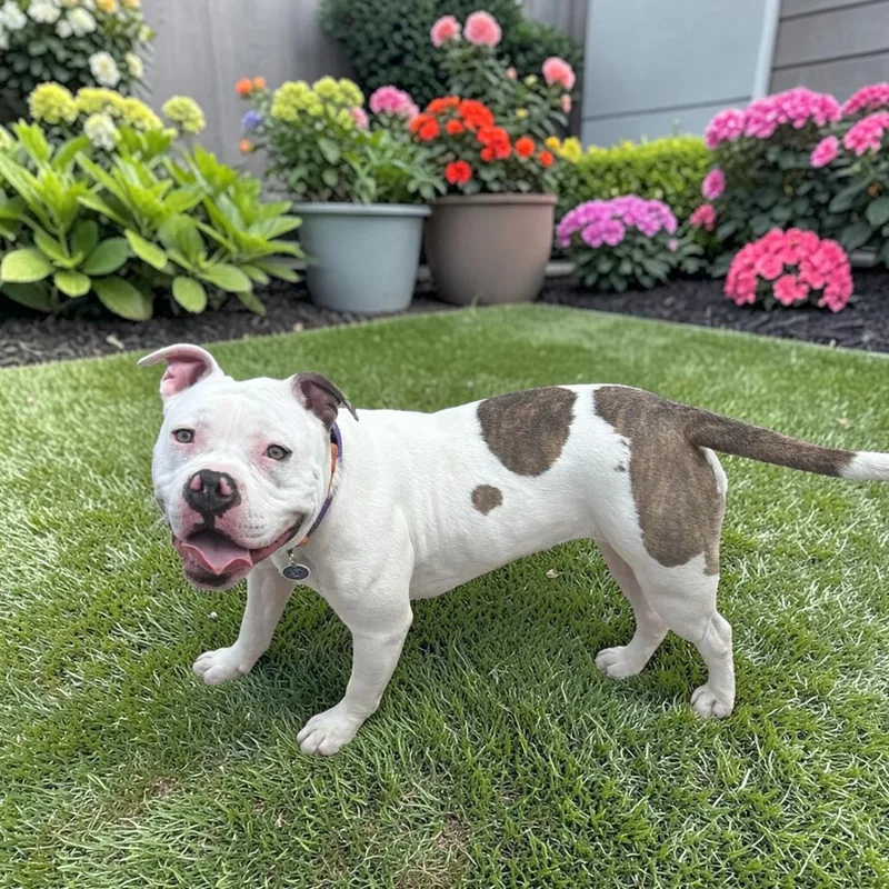 An adult medium-sized female White / Cream Pit Bull Terrier dog named Dolly for adoption in Fort Worth, TX