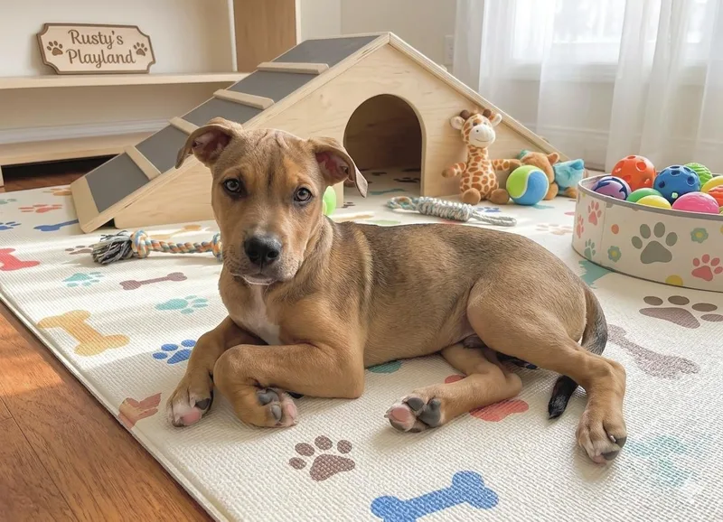 A baby medium-sized male Yellow / Tan / Blond / Fawn Hound dog named Rusty for adoption in Huntingtown, MD