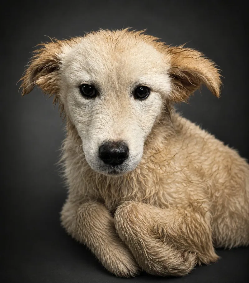 A young small-sized male Great Pyrenees dog named John Deere for adoption in Bowling Green, KY