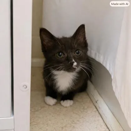 A baby small-sized female Domestic Short Hair cat named Sprout for adoption in Wilkesboro, NC