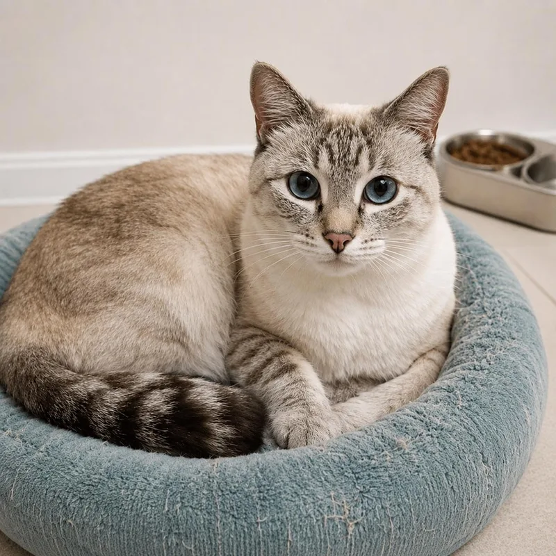 An adult medium-sized female Buff & White Siamese cat named Misha for adoption in Hillsboro, TX