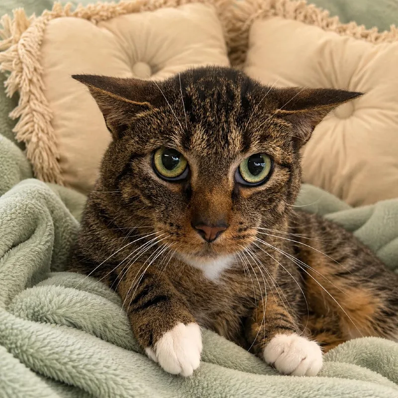 An adult small-sized male Brown / Chocolate Domestic Short Hair cat named Atlas for adoption in Chapel Hill, NC