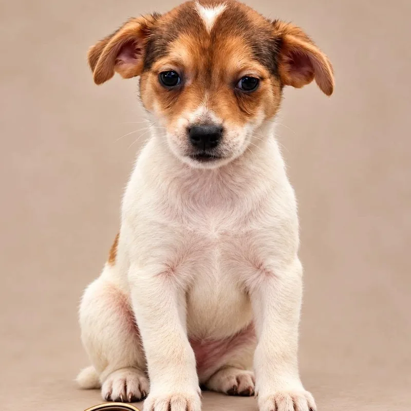 A baby small-sized male Brown / Chocolate Rat Terrier dog named Romeo for adoption in Mazon, IL