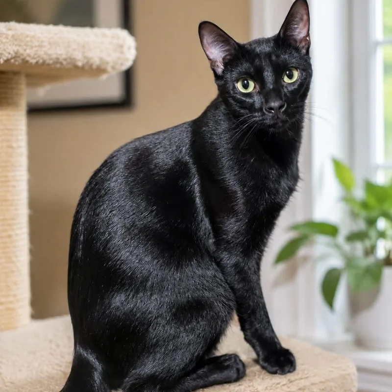 An adult medium-sized male Black Domestic Short Hair cat named Emoji for adoption in Kansas City, MO