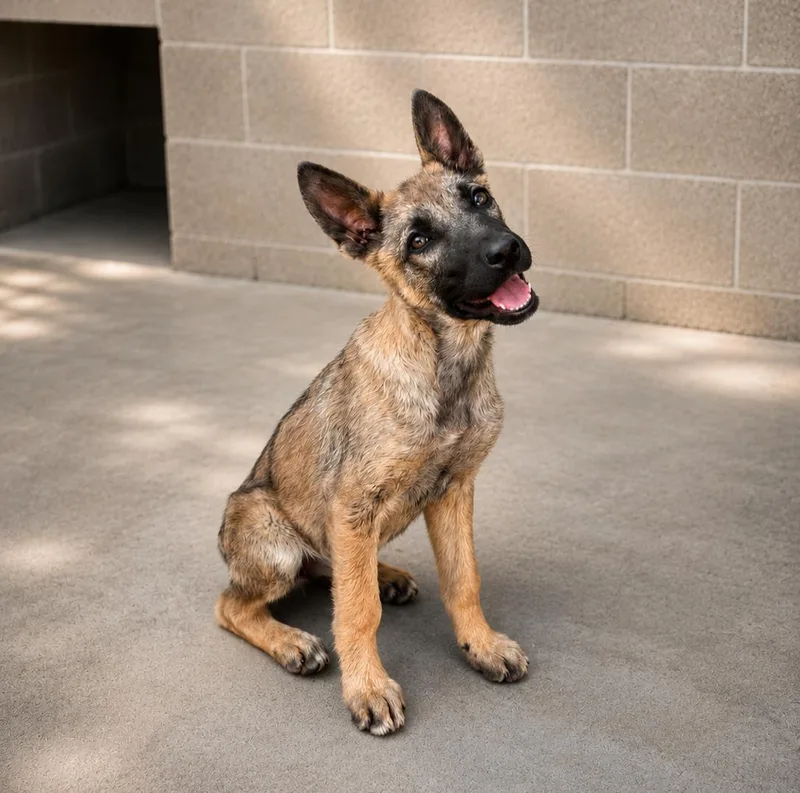 A baby small-sized female Shepherd dog named Laynie for adoption in Lathrop, CA
