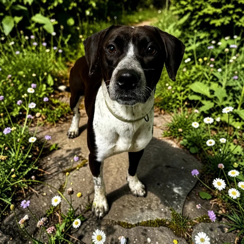 A young medium-sized female Black German Shorthaired Pointer dog named Daisy Mae for adoption in High Ridge, MO
