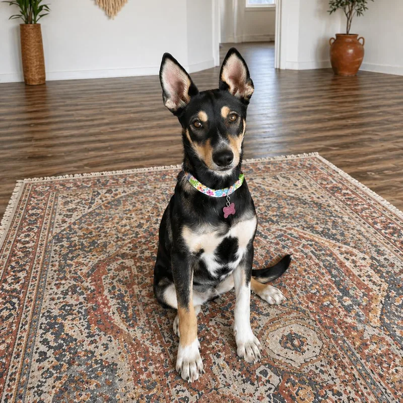 A baby medium-sized female Black Shepherd dog named Torus for adoption in Phoenix, AZ
