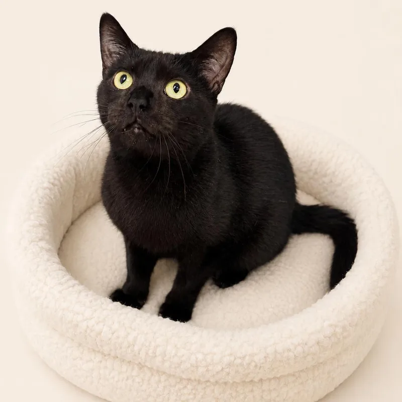 An adult medium-sized male Black Domestic Short Hair cat named Orville for adoption in Redwood Falls, MN