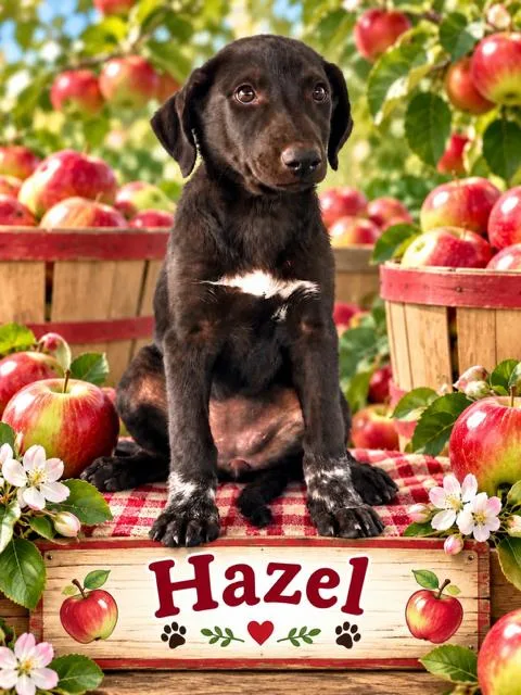 A baby large-sized female Black Australian Shepherd dog named Hazel for adoption in Redwood City, CA