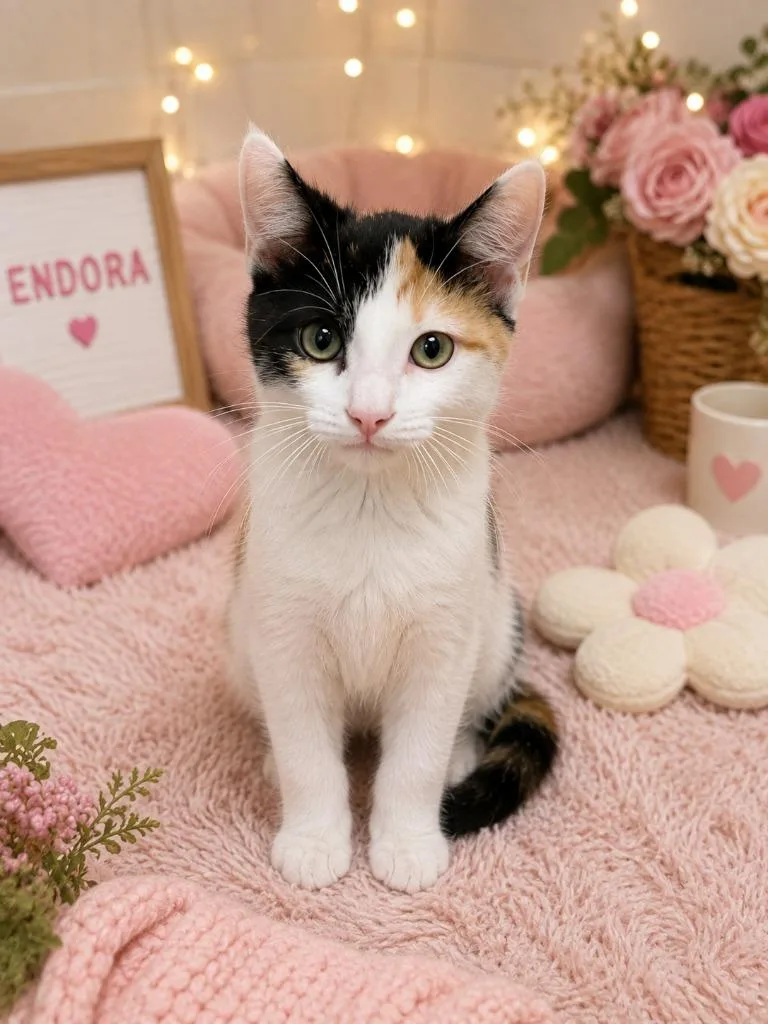 A baby small-sized female Domestic Short Hair cat named Endora for adoption in East Ridge, TN