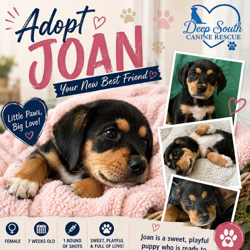 A baby small-sized female Black Mixed Breed dog named Joan for adoption in LOXAHATCHEE, FL