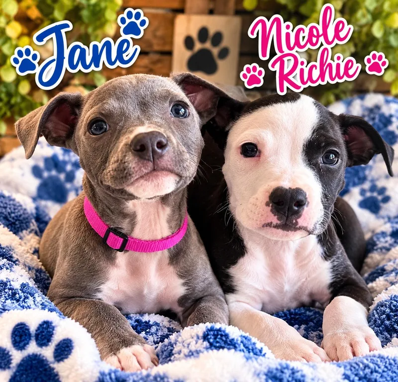 A baby medium-sized female Pit Bull Terrier dog named Nicole Richie for adoption in Greensboro, AL