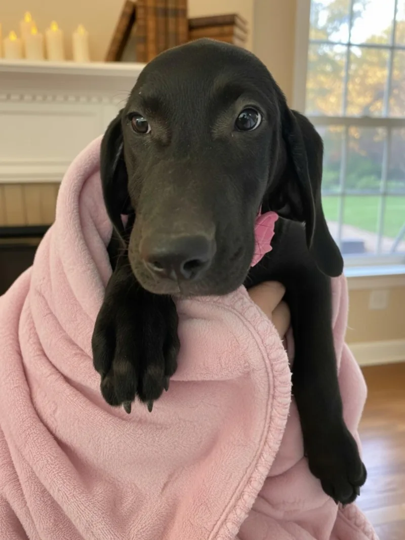 A baby medium-sized female Labrador Retriever dog named Luna for adoption in Grant, AL