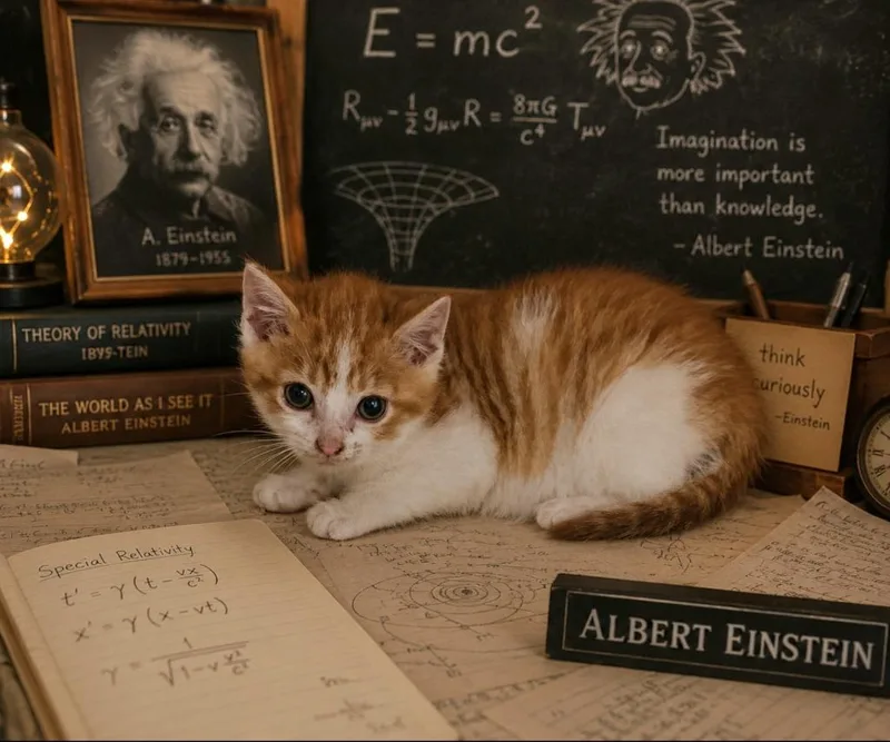 A baby small-sized male Domestic Short Hair cat named Lil Einstein for adoption in Washington Court House, OH