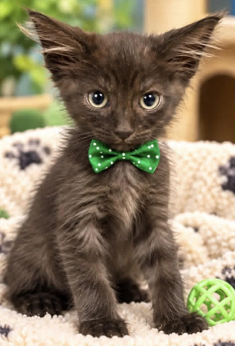 A young medium-sized male Black Domestic Medium Hair cat named Licorice for adoption in Margate, FL