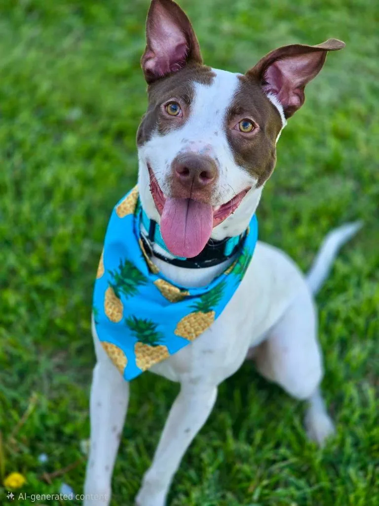 A baby large-sized male German Shorthaired Pointer dog named Crouton for adoption in Effingham, IL