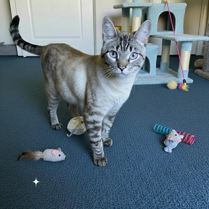 A young medium-sized male Gray / Blue / Silver Siamese cat named Cinder for adoption in SCOTTSDALE, AZ