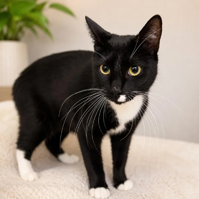 A young small-sized male Black Domestic Short Hair cat named Boulder for adoption in Hopkinton, MA