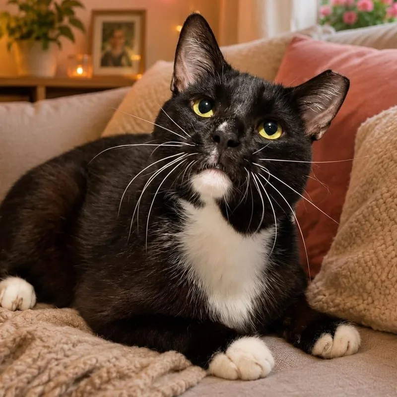 An adult large-sized male Black Domestic Short Hair cat named Nico for adoption in Hamburg, NY