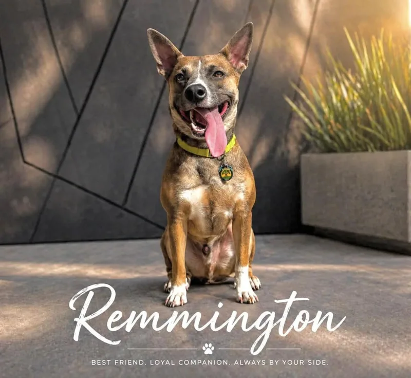 A young medium-sized male Australian Kelpie dog named Remmington for adoption in Allen, TX