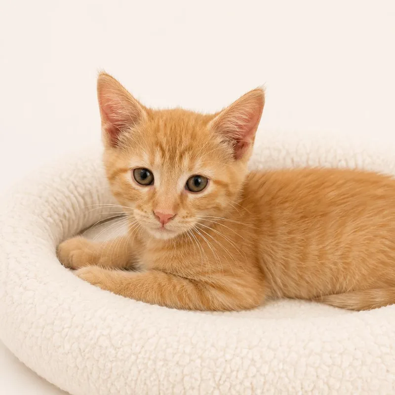 A baby small-sized male Orange / Red Domestic Short Hair cat named Hank for adoption in Redwood Falls, MN
