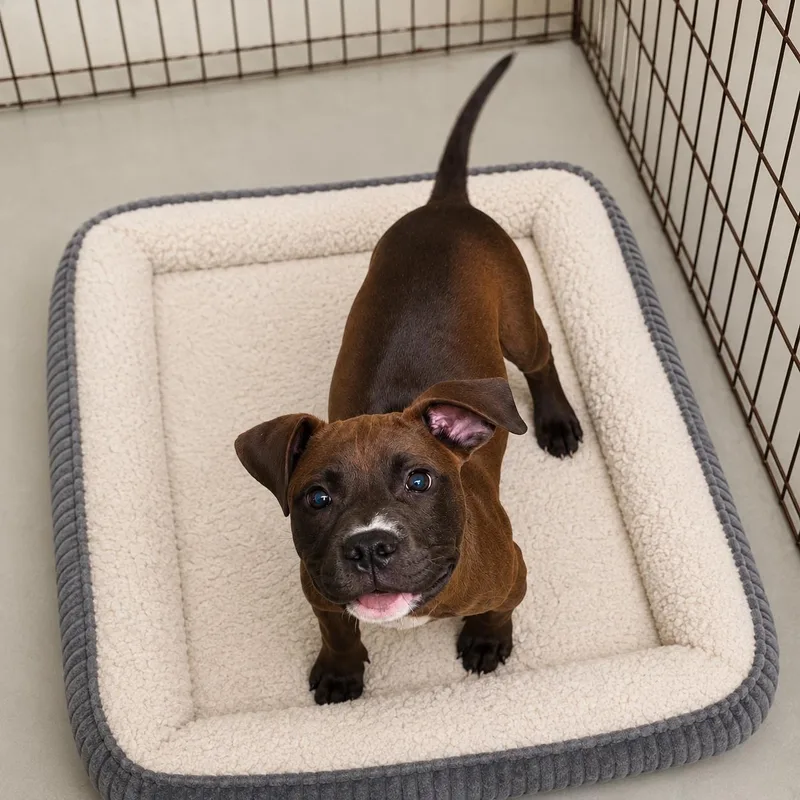 A baby medium-sized male Brown / Chocolate Boxer dog named Count Chocula for adoption in Momence, IL