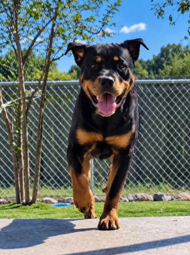 A baby large-sized male Rottweiler dog named Kilough for adoption in Mooresville, NC