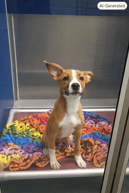 A young medium-sized male Mixed Breed dog named Garbanzo for adoption in Beatrice, NE