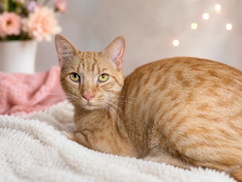 A young medium-sized male Orange & White Tabby cat named KiamaGentle Soul Looking for for adoption in Laurel, MD