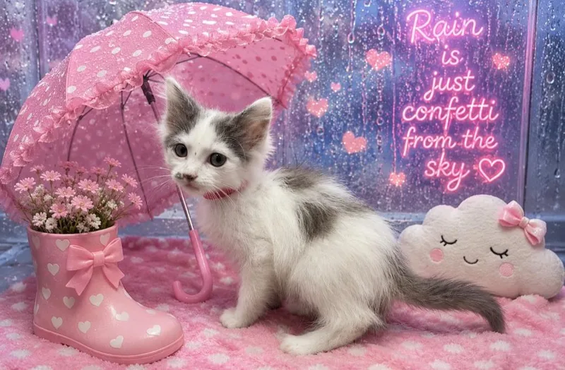 A baby small-sized female Domestic Short Hair cat named Rain for adoption in Washington Court House, OH