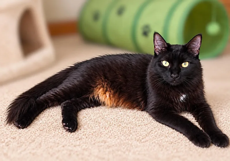 A young medium-sized female Domestic Long Hair cat named Empress for adoption in Fresno, CA